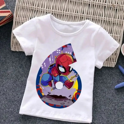 Summer Marvel Spiderman Cotton Children T-shirt 1-9 Years Old Birthday Gift Boy Clothing Fashion Casual T Shirt Baby Kid Tee Top