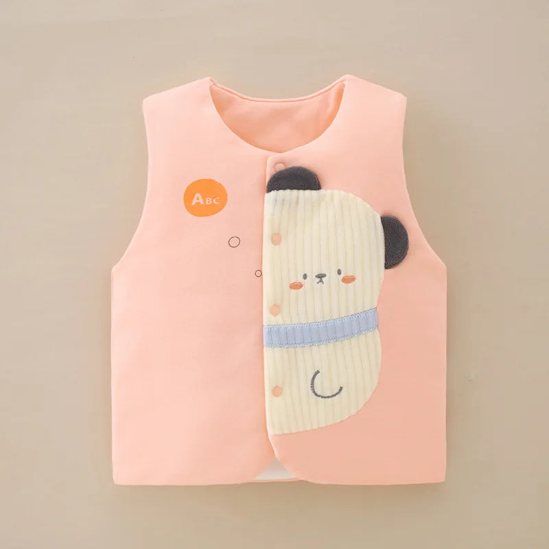 0-1Y Newborn Baby Vest Cotton Toddler Waistcoat Sleeveless Jacket for Girls Boys Vests Winter Children Clothes Cartoon