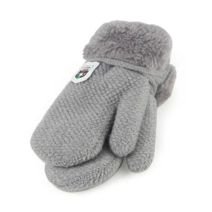 Winter Soft Plush Kids Gloves Cute Knitted Mittens Thick Warm For 2-9 years old