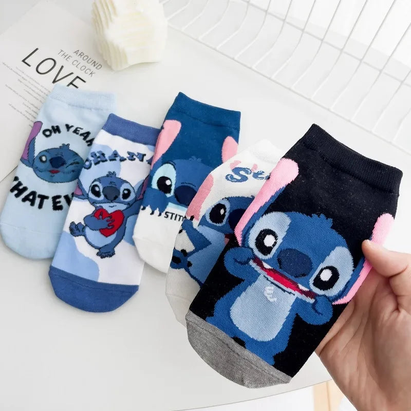 Cartoon Disney Stitch Sock Anime Women Cotton Short Sock Kawaii Boys Girls Socks Children Ankle Socks Girls Christmas Gifts