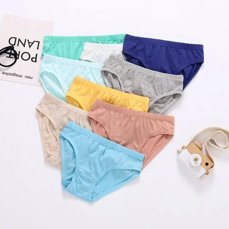 12pcs/Lot Pure Color Boys girls Panties Cotton Underwear Shorts Kids Briefs Clothes Children Pants