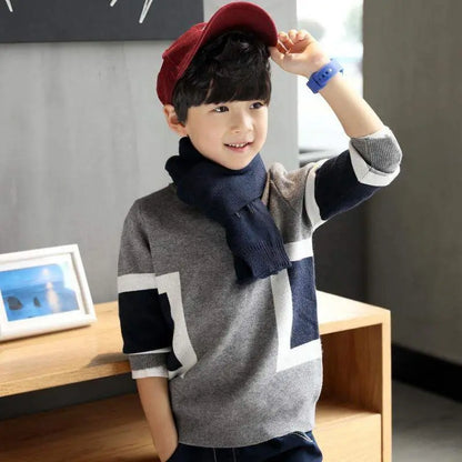 Kids Boys Sweater Children Sweater For teenager Student O-Neck Warm pullover knitted sweaters Boys Clothes 4 5 6 7 8 9 10 11 14T