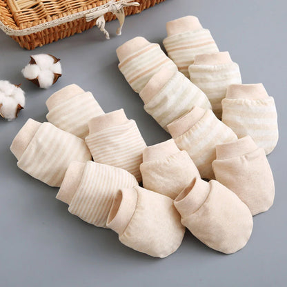 5 Pairs Colored Cotton Baby Infants Anti-scratch Anti Scratching Kids Kids Gloves Anti-grab Newborn Ribbing Infants