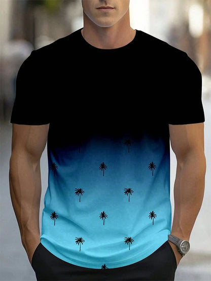 Hawaiian Street Fashion Men's T-shirt New Summer Beach Vacation Men's Casual T-shirt Outdoor Beach Men's Short-sleeved Top