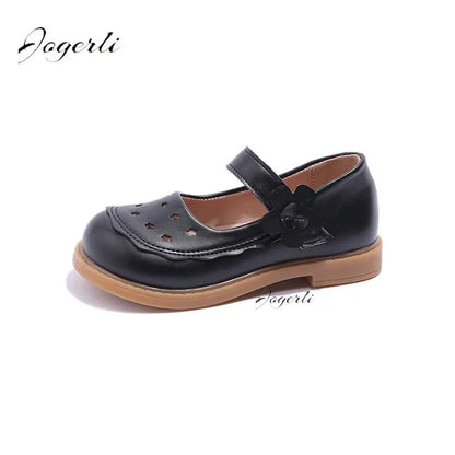 Girls' PU Leather Footwear Spring Autumn New Princess Flats Soft-soled Loafer Single School Shoes for Kids Girls