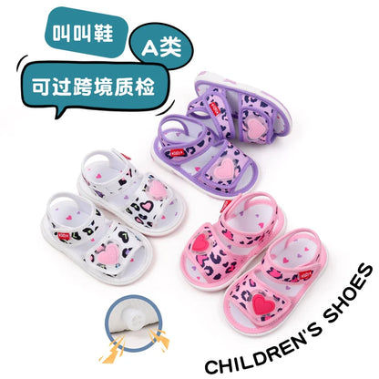 Baby Squeaky Shoes Summer Sandal High Quality Funny Toddler Sound Prewalking Sneaker 2024 New Fashion for Cute Kid Girls MY2403