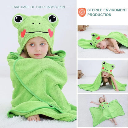 MICHLEY Hooded Baby Bath Towels Bathrobe Shower Soft Warm Toddler Sleeping Swaddle Blanket For Boys Girls Kids Newborn 0-9T