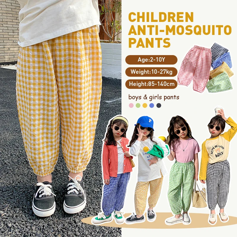 LJMOFA Kids Children Summer Harem Pants Cotton Spring Autumn Boy Girl Breathable Casual Long For Baby Teen Korean Trousers D376