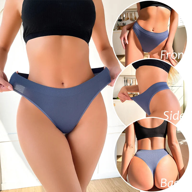 5PCS Women's Panties Set Fashion Striped Thongs Soft Underwear Sexy Lingerie Sports Breathable G-Strings Cozy Hot  T-Back