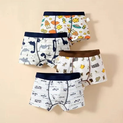 4Pcs/Lot Boy Cotton Underwear Boxer Kids Children  Panties 2-12years