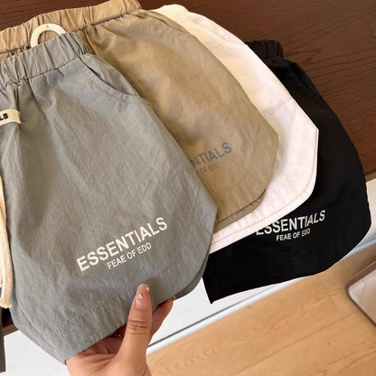 2024 Kids Fashionable Summer Cool Shorts Boys Breathable Thin Pants Leisure Elastic Waist Comfortable Cotton Sports Shorts