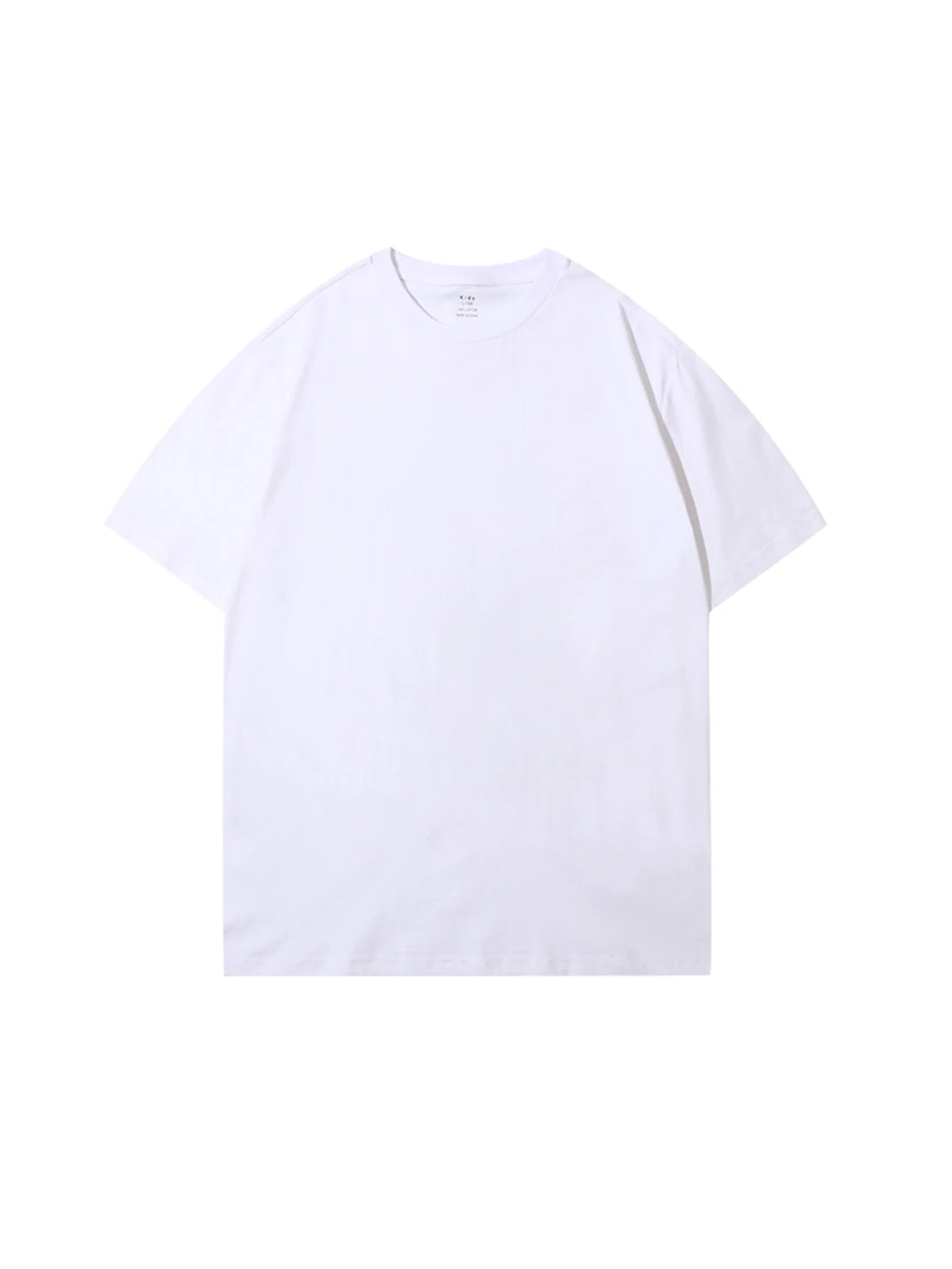 Boys and girls universal white cotton short-sleeved T-shirt top summer outdoor casual solid color