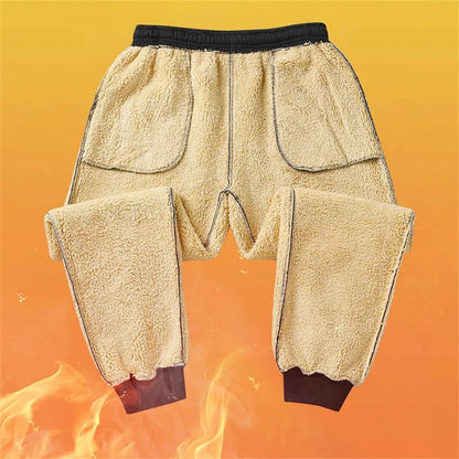 Winter Fleece Pants Thick Warm Thermal Trousers Men Fitness Drawstring Pants Jogging Sweatpants Gym Running Fitness Leggings