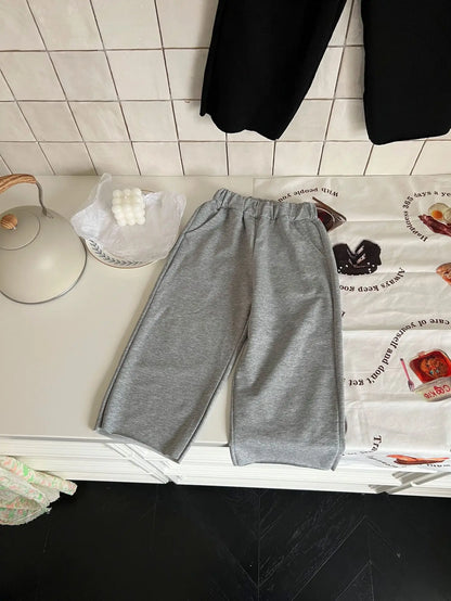 2024 Spring& Summer Simple Pants Solid Sweatpants  Baby Boys Casual Loose Jogger Pants Children Girls Cotton Track Trousers