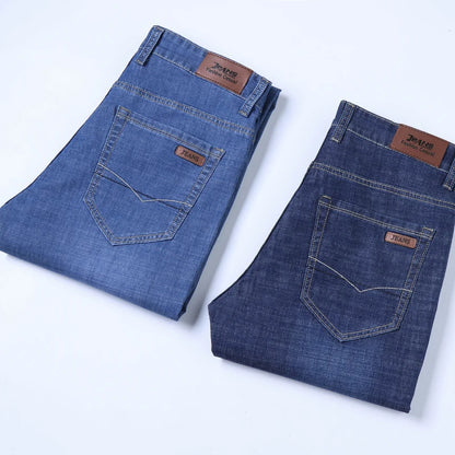 2023 New Classic Men's Denim Pants Straight Fit Casual Style Fashion Blue Pants for Men