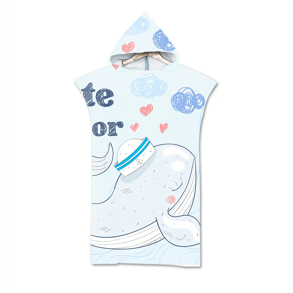 Penguin Whale Swan Cat Rabbit Adult Kid Child Hooded Towel Poncho Surf Pool Swim Changing Poncho for Beach,Gift,Drop Shipping