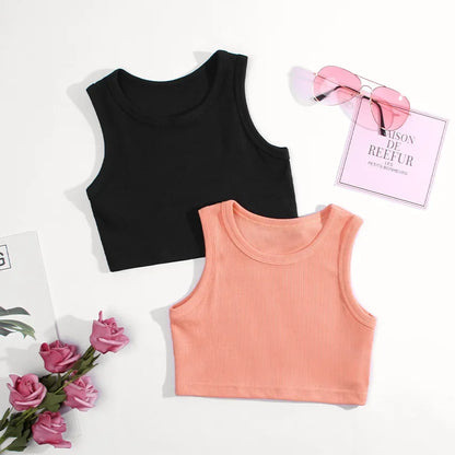 Summer Girls Underwear Sleeveless Shirts for Children T-shirts Jazz Baby Tank Tops Kids Camisoles Toddler Undershirts Clothes