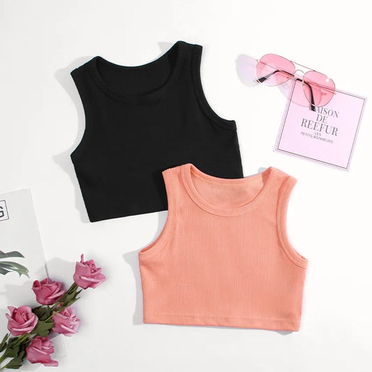 Summer Girls Underwear Sleeveless Shirts for Children T-shirts Jazz Baby Tank Tops Kids Camisoles Toddler Undershirts Clothes