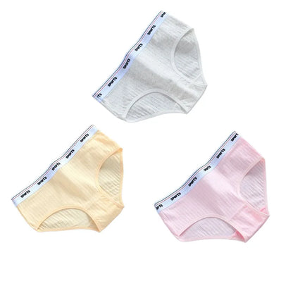 1/3PC Girls Underwear Triangle Cotton Letters Solid Color 13 Years Old Children's Pants Summer Girls Underwear