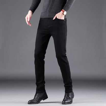 Classic Business casual Jeans men 2024 new Fashion black Slim Stretch Denim High quality Men's Pants Luxury Pants men Clothes