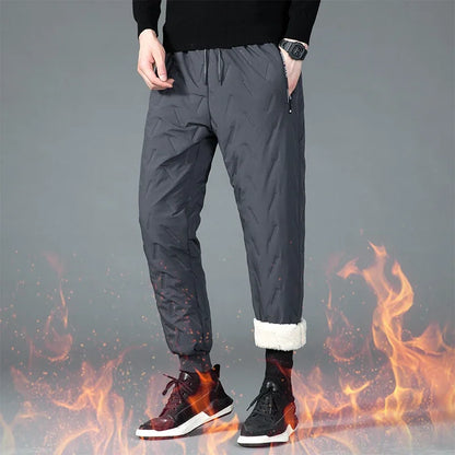 UETEEY Winter Fleece Pants Men Lambswool Thicken Warm Waterproof Trousers Male Casual Casual Thermal Man Joggers Sweatpants 2024