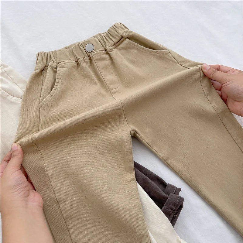 Children Harun Pants Summer New Kids Clothes Boy Girl Fashion Loose Casual Thin Trousers Toddler Solid Elastic Pants 2-8 Years