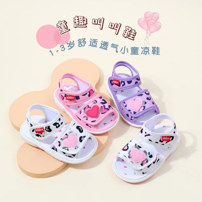 Baby Squeaky Shoes Summer Sandal High Quality Funny Toddler Sound Prewalking Sneaker 2024 New Fashion for Cute Kid Girls MY2403