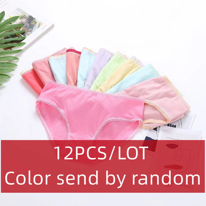 12pcs/Lot Pure Color Boys girls Panties Cotton Underwear Shorts Kids Briefs Clothes Children Pants