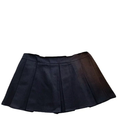 Teenage Girls Pleated Skirt Solid Casual All-match Cargo Skirt for Kids Short A-line High Waist Tutu Skirt Children With Belt