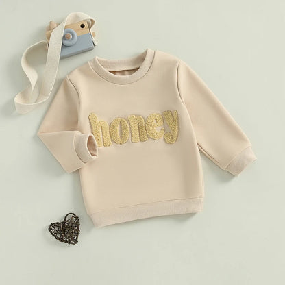 Cute Toddler Girl Warm Hoodie with Fun Embroidered Design Cozy Crew Neck Pullover for Autumn and Winter Outfits