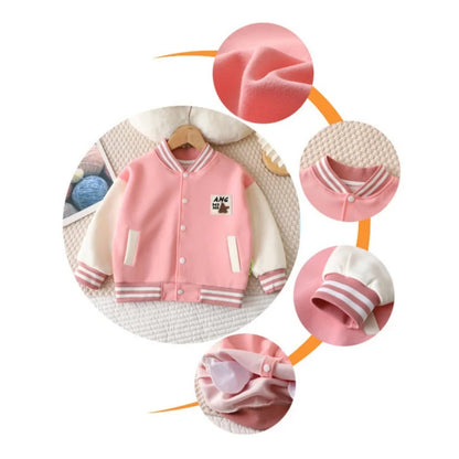 Autumn Children's Clothing Sports Baseball Uniform Outerwear Winter Cardigan Jackets Top Kid Boys Girls Coats