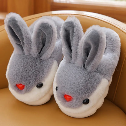 Winter Kids Slippers Toddler Girls Animal Cat Flip Flop Plush Parent Slides Baby Boys Indoor Shoes Warm House Children Slippers