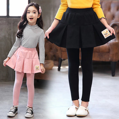 New Spring Autumn Girls Skirts Pants For Kids 4-14 Year Princess Leggings Kids Dance Pants Cake Skirt Trousers