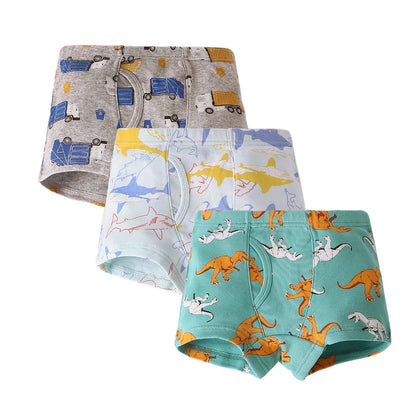 Sale New High Quality Boys Boxer Shorts Panties Kids children dinosaur car underwear 2-10years Old 3pcs/lot students