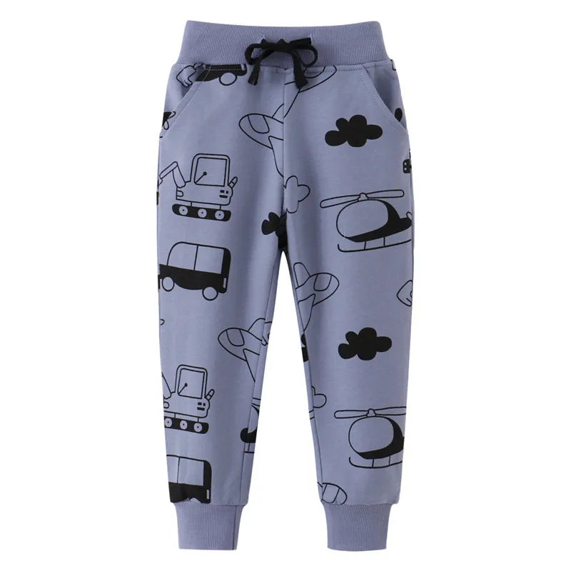 Jumping Meters Autumn Spring Children's Sweatpants For Boys Girls Animals Print Hot Selling Baby Trousers Drawstring Kids Pants