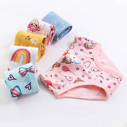 3pcs/Lot Cotton Kids Underwear Girls Underpants Cartoon Print Soft Children Panties Cute Teenager Briefs Clothing 2-10Y