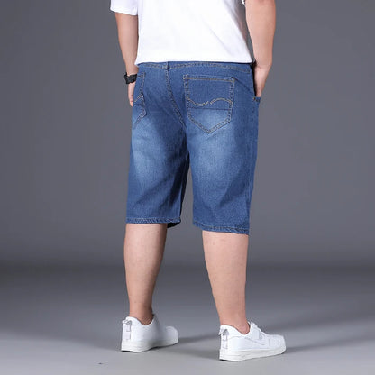 Large Size 28-48 50 Denim Shorts Jeans For Men's Loose Summer Thin Fatty Guy Casual Fashion Calf-Length Five Length Pants