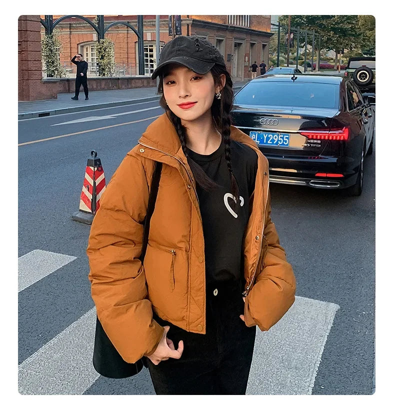 2024 Winter New Style Korean Version Down Coat Women's Petite Fashionable Jacket Bread Cotton-padded Coat Trendy