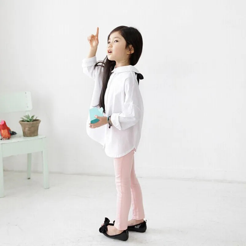 New Girls' Leggings Large Children'S Pencil Pants Four Seasons Candy Color Casual Stretch Slim Imitation Denim Foot Pants