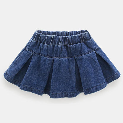 Summer Girls Skirt Denim All-Match Short Skirt 2022 Spring New Fashion Stitching Clothes Kids Outfit Casual Baby Clothing