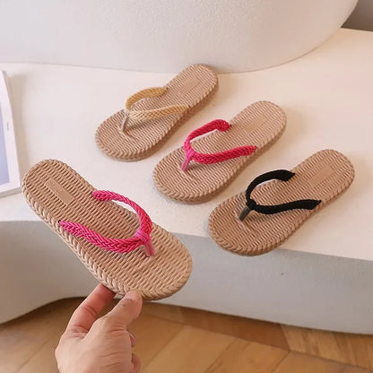 Children Girls Slippers 2024 Summer New Fashion Comfortable Soft Sole Holiday Style Flip Flop Non-slip Versatile Beach Shoes