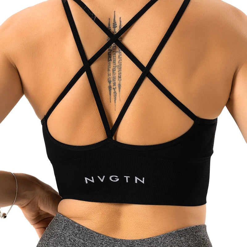 Nvgtn Seamless Flourish Seamless Bra Spandex Top Woman Fitness Elastic Breathable Breast Enhancement Leisure Sports Underwear