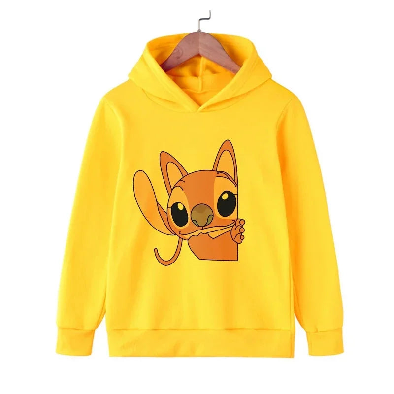 Kawaii Lilo Stitch Hoodie Kids Clothes Girls Clothing Fashion Baby Boys Clothes Autumn Warm Stitch Sweatshirt Children Tops