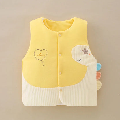 0-1Y Newborn Baby Vest Cotton Toddler Waistcoat Sleeveless Jacket for Girls Boys Vests Winter Children Clothes Cartoon