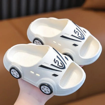 Kids Luminous Slippers Summer Indoor Cartoon Car Girls Shoes Soft Anti-slip Boy Beach Shoes Fashion Outdoor Children LED Slipper