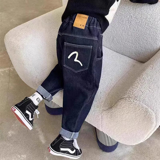 2024 Spring Autumn Fashion Boys Denim Pants Children Trousers Casual Kids Jeans Pants for 4-14 Years Teenager Boys Clothing