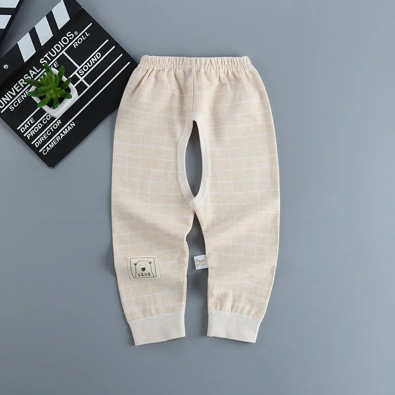 Newborn Baby Pants with Open Crotch Cotton Spring Autumn Trouser Boys Children Leggings Cute Girls Pajamas Toddler Clothes 0-24M