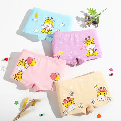 12pcs/lot Cotton Baby Girls Panties Soft Cute Cartoon Underwear for Girls Kids Boxer Panties Breathable Teen Children's Briefs