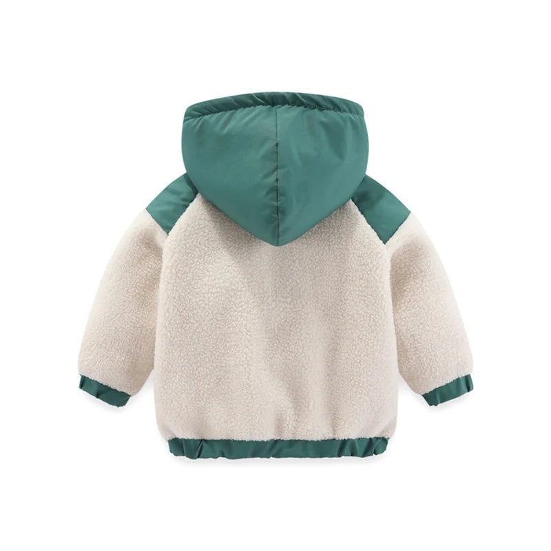 Jumping Meters 2-7T Winter Hood Baby Cartoon Zipper Boys Girls Jackets Coats Fahion Children's Outwear Fleece Coats Kids Clothes