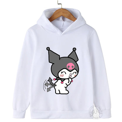 Kawaii Kuromi Hoodie For Girls Long Sleeve Sweatshirts Children Spring Autumn Sanrio Cartoon Kids Casual Hooded Pullover Tops